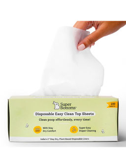 Superbottoms - Unisex Disposable Easy Clean Top Sheets (0-3 Months)