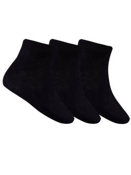 NEXT2SKIN - Mens Cotton Ankle Length Seamless Socks Black (Pack of 3)