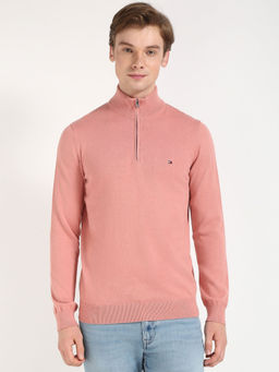 Tommy Hilfiger - Pink Solid Regular Fit Sweater