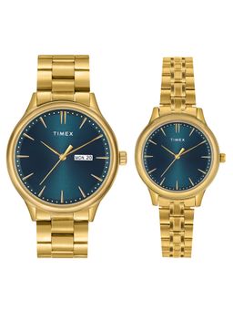 Timex - Unisex Teal Round Analog Pair Watch- TW00ZP004 (M)