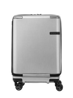 Samsonite - Overnight Trolley Bag Suitcase For Travel | Trolley Bag | Evoa Spinner Luggage Bag with Front Pocket, 55 Cms, Brushed Silver