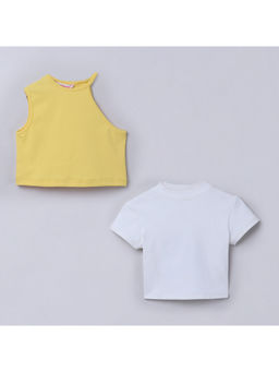 Taffy - Rib Half Sleeve Backless Crop Tops (Pack of 2)