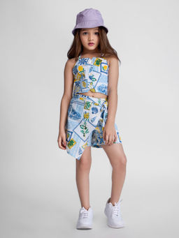 Taffy - Sleeveless Halter Neck Beach Theme Printed Co-Ord (Set of 2)