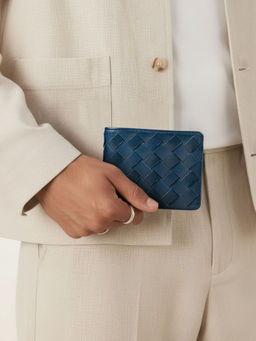 Hidesign - Andover W1 Genuine Leather Womens Blue Bi Fold Wallet