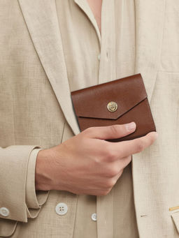 Hidesign - Andover W3 Genuine Leather Mens Tan Tri Fold Wallet