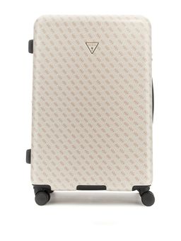 Guess - White ABS Plastic Printed Luggage and Travel Bag