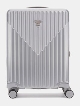 Guess - Silver ABS Plastic Stripes Luggage and Travel Bag