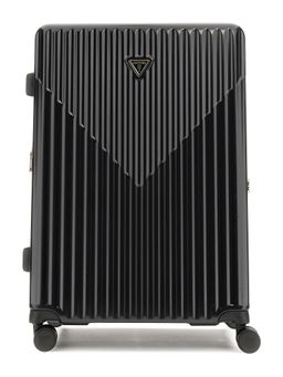 Guess - Black ABS Plastic Stripes Luggage and Travel Bag