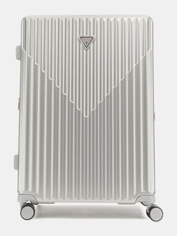 Guess - Silver ABS Plastic Stripes Luggage and Travel Bag