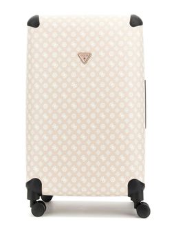 Guess - Beige ABS Plastic Printed Luggage and Travel Bag