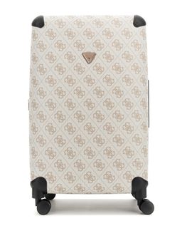 Guess - Beige ABS Plastic Printed Luggage and Travel Bag
