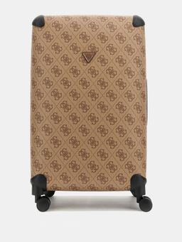 Guess - Beige ABS Plastic Printed Luggage and Travel Bag
