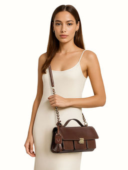 Hidesign - Sterling 02 Genuine Leather Womens Tan Sling Bag
