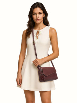 Hidesign - Tower 01 Genuine Leather Womens Maroon Sling Bag