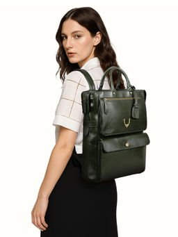 Hidesign - Trinity 03 Genuine Leather Womens Green Backpack