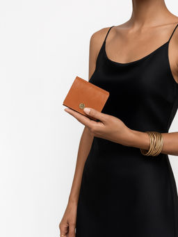 Hidesign - Trinity W1 Genuine Leather Womens Tan Tri Fold Wallet