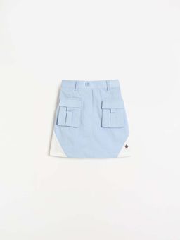 ELLE - Blue Solid/Plain Skirt