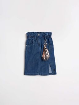ELLE - Blue Solid/Plain Skirt