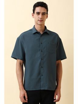 Allen Solly - Men Teal Half Sleeves Casual Shirt