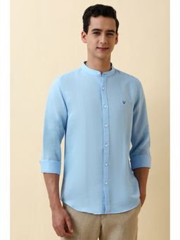 Allen Solly - Men Light Blue Solid Full Sleeves Casual Shirt