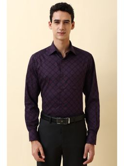 Allen Solly - Men Purple Print Full Sleeves Formal Shirt