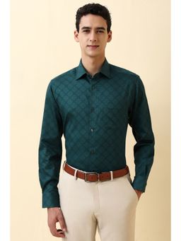 Allen Solly - Men Green Printed Full Sleeves Formal Shirt