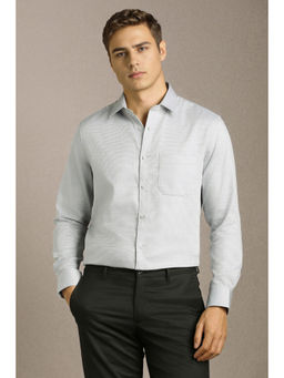 Louis Philippe - Men Grey Print Full Sleeves Formal Shirt