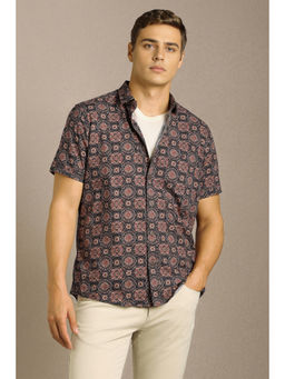 Louis Philippe - Men Floral Print Half Sleeves Casual Shirt
