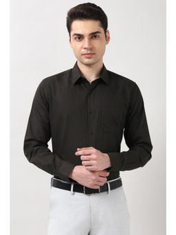 Peter England - Men Black Slim Fit Full Sleeves Formal Shirt