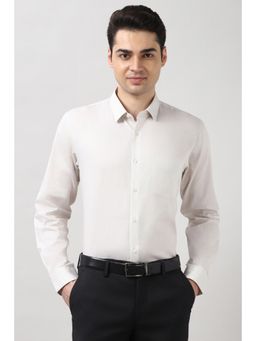 Peter England - Men Beige Slim Fit Full Sleeves Formal Shirt