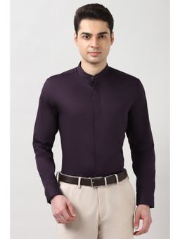 Peter England - Men Purple Slim Fit Full Sleeves Formal Shirt