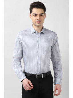 Peter England - Men Light Blue Regular Fit Full Sleeves Formal Shirt