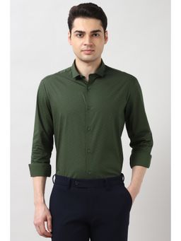 Peter England - Men Green Slim Fit Full Sleeves Formal Shirt