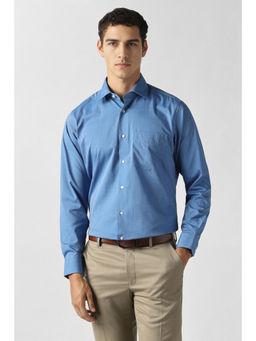 Van Heusen - Men Blue Textured Full Sleeves Formal Shirt