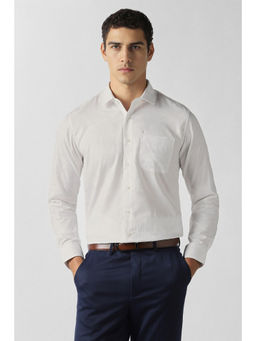 Van Heusen - Men Off White Textured Full Sleeves Formal Shirt
