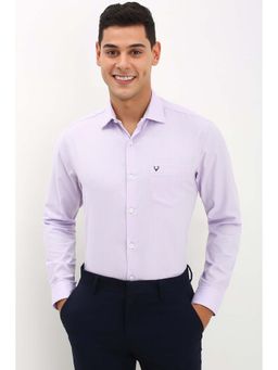 Allen Solly - Men Lilac Slim Fit Textured Full Sleeves Formal Shirt