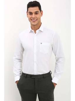 Allen Solly - Men White Slim Fit Solid Full Sleeves Formal Shirt