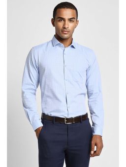 Peter England - Men Blue Slim Fit Formal Full Sleeves Formal Shirt