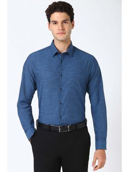 Peter England - Men Navy Regular Fit Formal Shirt