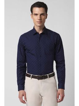 Peter England - Men Navy Slim Fit Formal Shirt