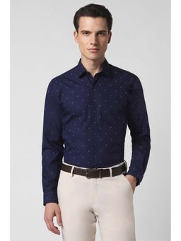 Peter England - Men Navy Slim Fit Formal Shirt