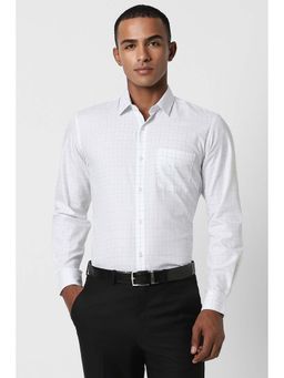 Peter England - Men White Slim Fit Formal Full Sleeves Formal Shirt