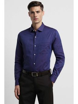 Peter England - Men Navy Slim Fit Formal Full Sleeves Formal Shirt