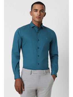 Peter England - Men Blue Super Slim Fit Formal Full Sleeves Formal Shirt