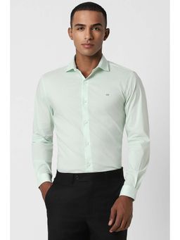 Peter England - Men Green Super Slim Fit Formal Full Sleeves Formal Shirt