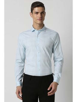 Peter England - Men Blue Super Slim Fit Formal Full Sleeves Formal Shirt