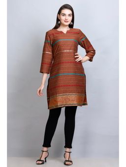 Kidar - Women Ethnic Wear Cotton Silk Kurti Rust