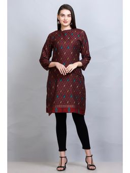 Kidar - Women Ethnic Wear Cotton Silk Kurti Maroon