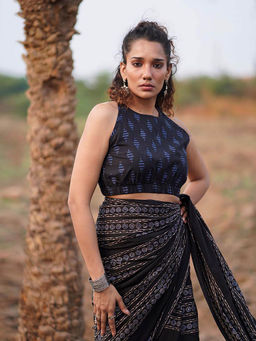 Chidiyaa - Wwb Night Song Block Printed Cotton Blouse