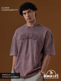 The Souled Store - Nomad: Mauve Men Super Oversized T-Shirts
